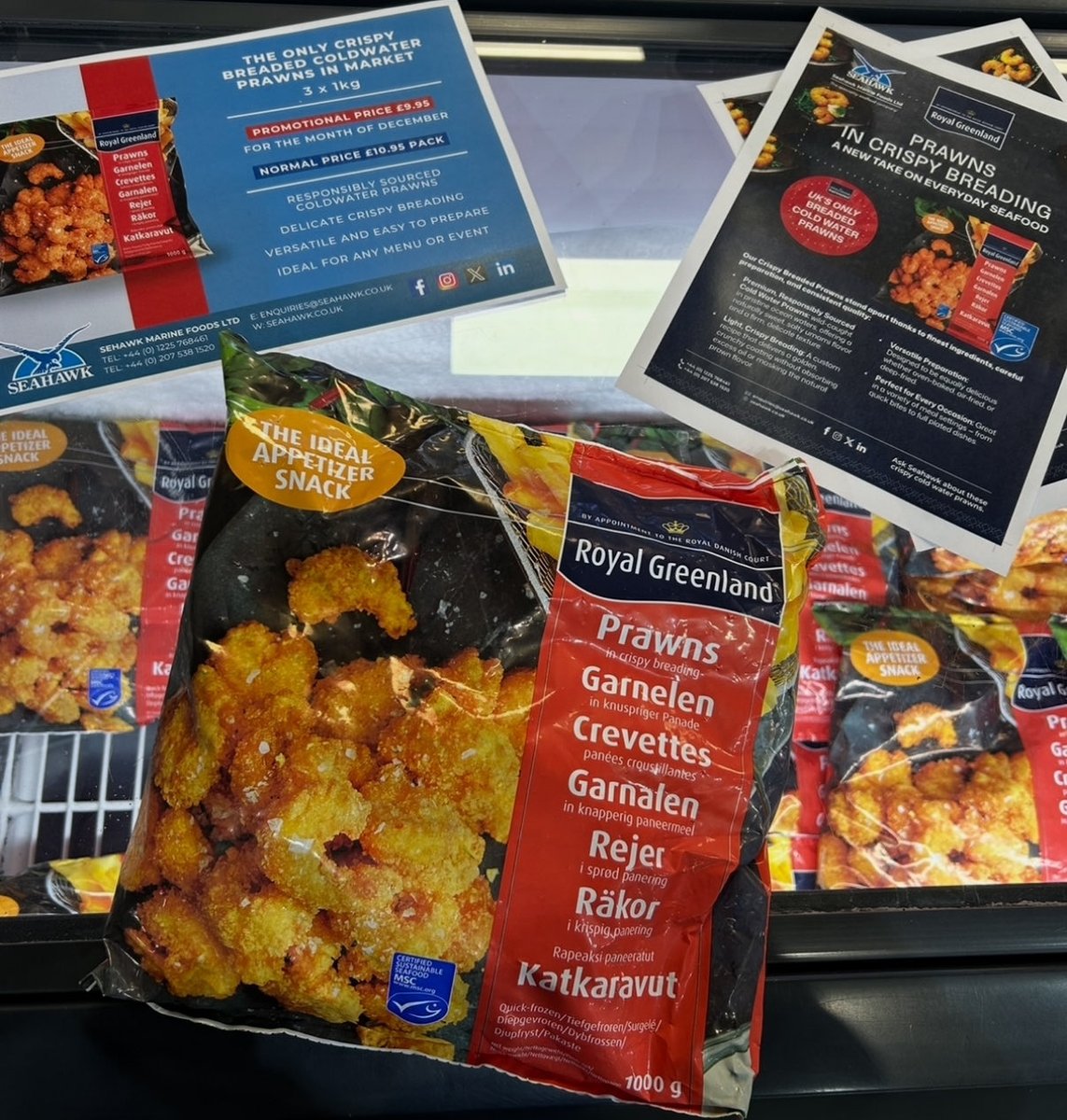 This week we were pleased to host Royal Greenland at Billingsgate for the launch of their new Crispy Breaded Prawns - the first coldwater crispy breaded prawns in the UK. The Seahawk team supported the showcase, with tastings offered yesterday and today to visitors at the market
