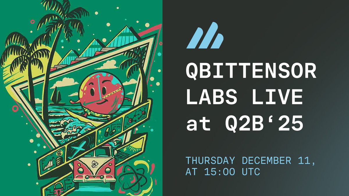 qBitTensorLabs's tweet image. Bob Wold and the qBitTensor Labs team will be live from the floor of q2B Silicon Valley 2025 with some exciting announcements! Quantum and Bittensor $TAO have been buzzing with activity so there is a lot to talk about. We&apos;ll have more to share soon.

Qalifornia here we come 😎