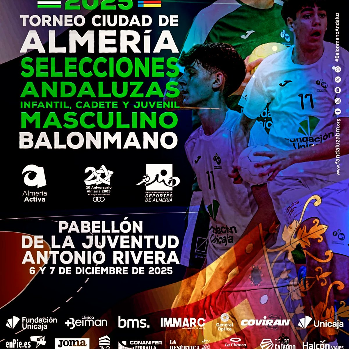 ¡El mejor balonmano base, en Almería! 🔥
📅 6-7 Dic | Pabellón Antonio Rivera.
🏆 Torneo preparatorio CESA: Andalucía vs Valencia.
Gracias a <a href="/aytoalmeria/">Lira</a>, <a href="/dipalme_almeria/">Diputación Almería</a> y <a href="/AndaluciaJunta/">Junta de Andalucía</a> por volcar su ilusión en nuestros jóvenes deportistas. ¡Os esperamos!