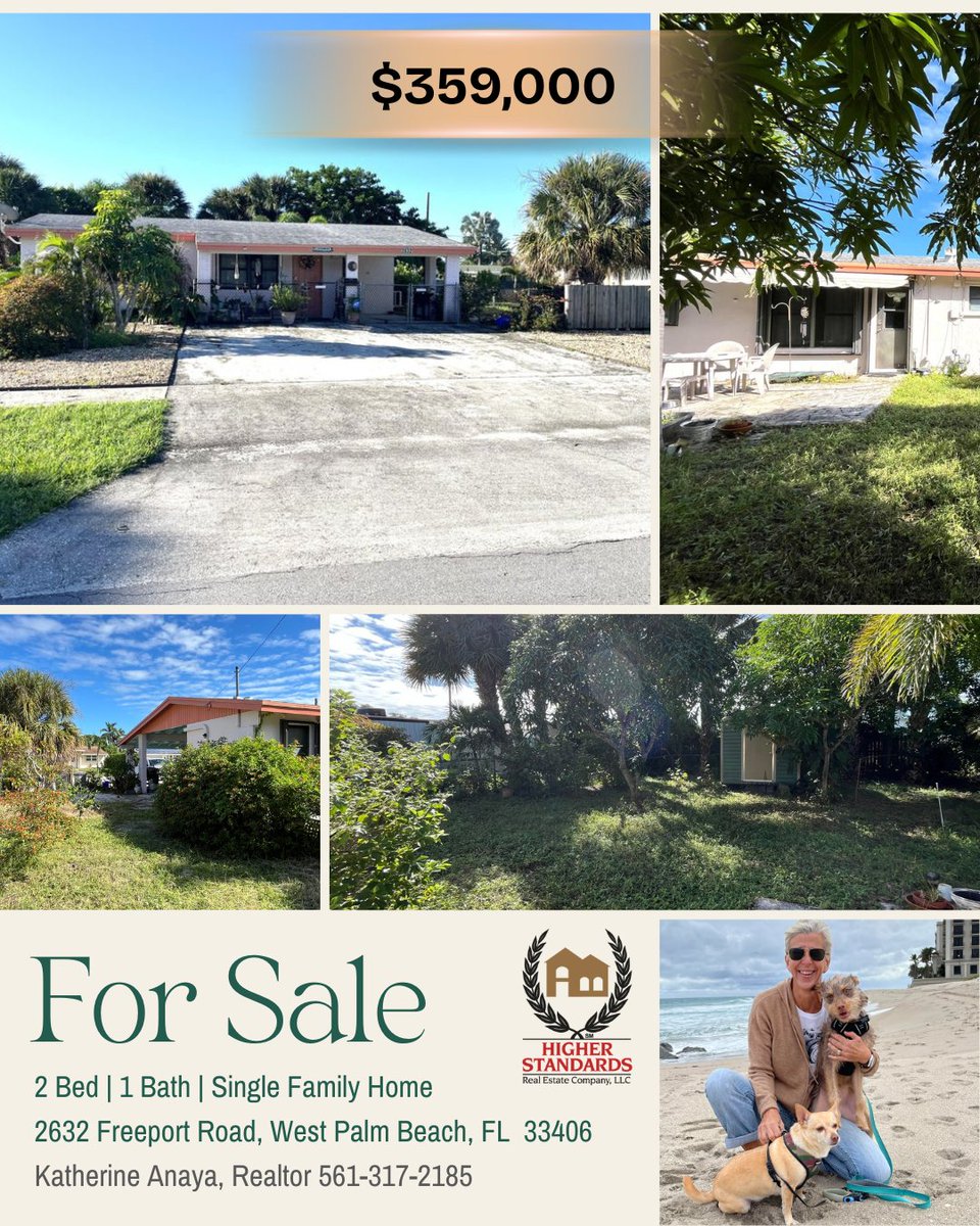 HSRealEstateCo's tweet image. This cozy home offers incredible potential with a little TLC. Featuring a spacious backyard perfect for entertaining, gardening, or future expansion. Call Realtor Katherine Anaya for a private showing at 561-317-2185 #westpalmbeachrealestate #bahamaheights