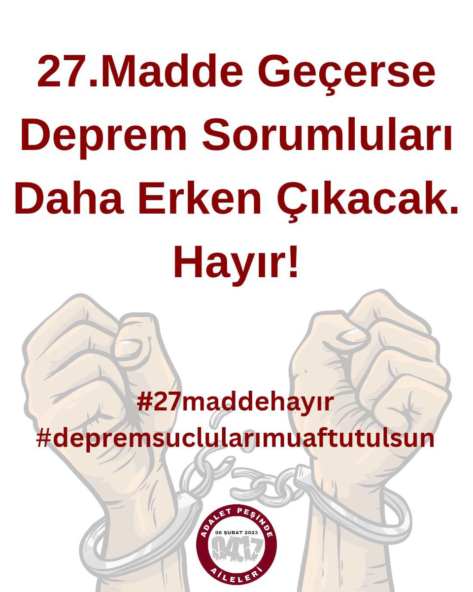 aydoguyirem's tweet photo. Sadece adalet istiyoruz!!!
Eğer adalet olmazsa bir sonraki depremde aynı şeyleri sen yaşayacaksın farkında değil misin?Bu kadar mı körsün be!!

Deprem suçluları zaten hakkettiği cezayı bile almamışken yapılana bak

#27maddeyehayır
#depremsuclularımuaftutulsun
#isiasortakdavamız https://t.co/DPBv5sMYKo