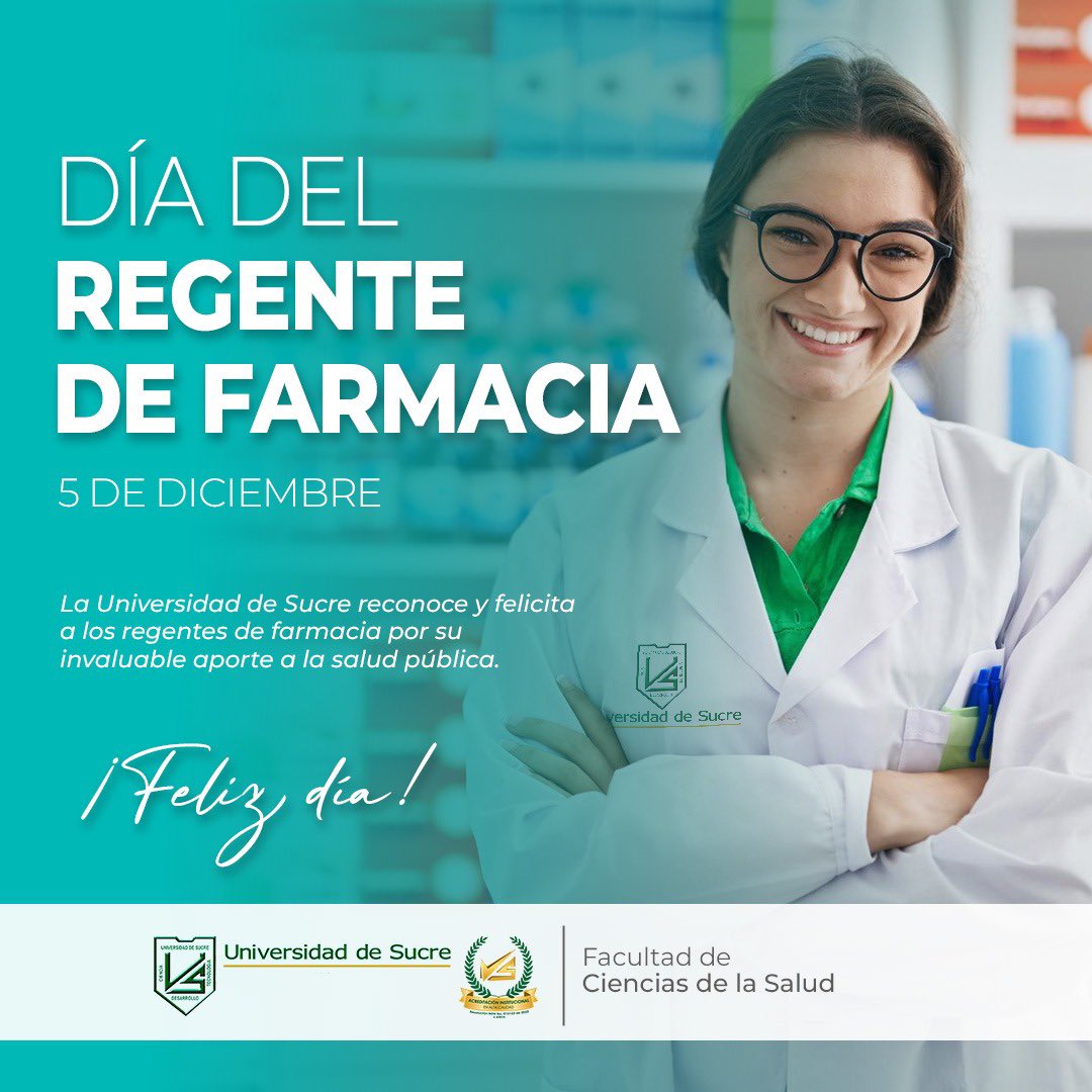 Unisucre's tweet image. 🟢⚪ ¡En Unisucre celebramos el Día del Regente de Farmacia!💊👩‍⚕️👨‍⚕️

Hoy reconocemos la dedicación de quienes cuidan la seguridad en el uso de los medicamentos y aportan cada día a la salud pública.🧪💚

¡Gracias por su compromiso y feliz día! 🎉👏