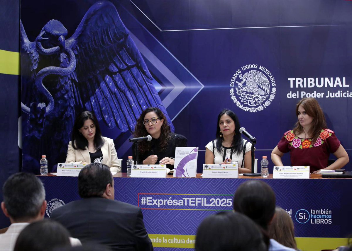 TEPJF_informa's tweet photo. ⚖️¿Qué retos interculturales enfrentan las mujeres líderes en Oaxaca al ejercer la política en sus comunidades?

En la @FILGuadalajara presentamos "Diálogos interculturales para la participación política de las mujeres". https://t.co/tvvrDqihyg