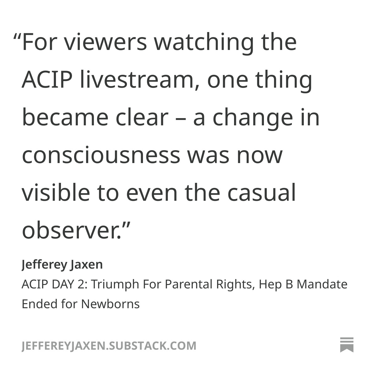 ACIP DAY 2: Triumph For Parental Rights, Hep B Mandate Ended for Newborns  open.substack.com/pub/jeffereyja…