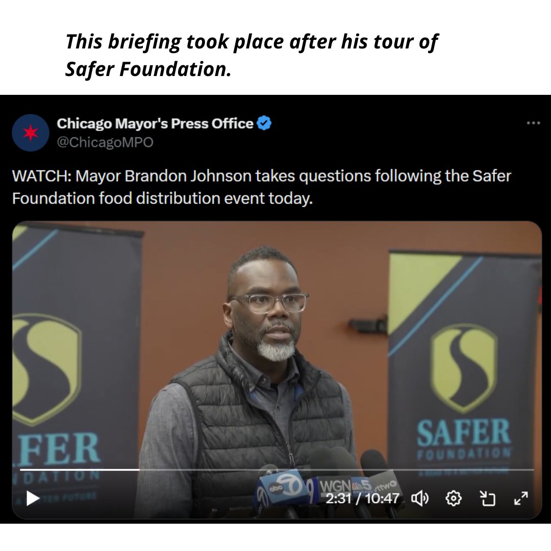 Grateful for the media coverage following Mayor Johnson’s visit to Safer Foundation.

Thank you <a href="/Suntimes/">Chicago Sun-Times</a>, <a href="/WGNNews/">WGN TV News</a>, and <a href="/ChicagoMPO/">Chicago Mayor's Press Office</a> for highlighting food insecurity and the supports available through our programs and <a href="/FoodDepository/">Chicago’s Food Bank</a>