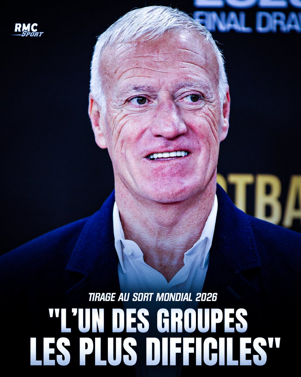 🏆🇫🇷 La première réaction de Deschamps après le tirage au sort : "C'est un groupe solide, dense. (...) Ce groupe I fait partie des plus difficiles, si ce n'est le plus difficile. Chaque Coupe du monde a son histoire, il faut l'écrire. Qu'elle soit la plus belle possible. On est