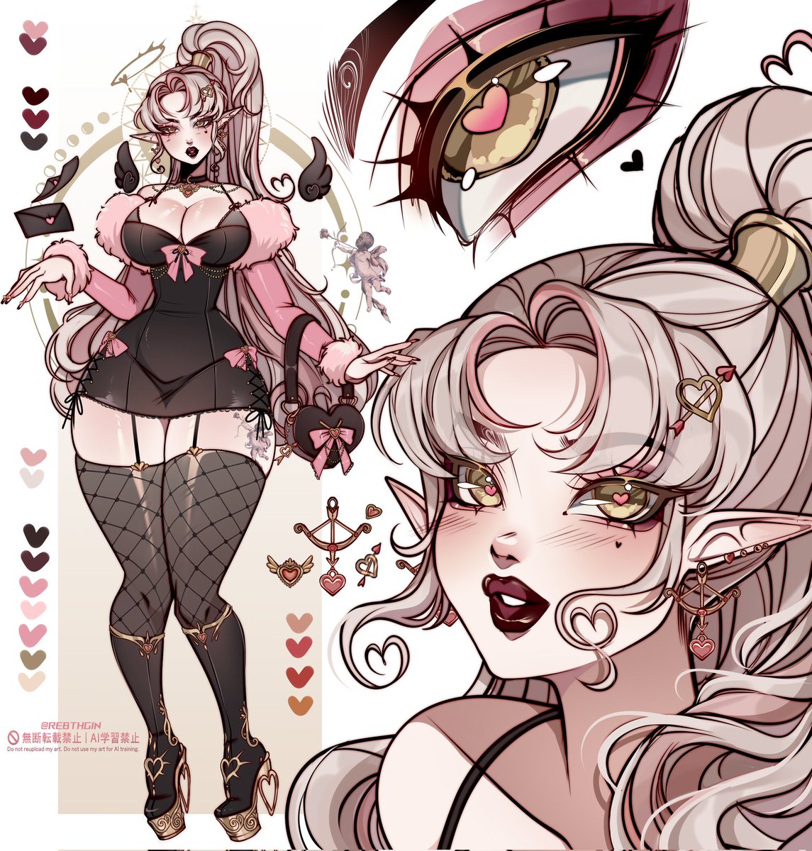Rebthgin's tweet photo. 🫀✨️❤️Cupido🫀✨️❤️ $380 Usd I see private offerts too, incluides a bust sketch and commercial use⚘️

🫀Inspo : Cupid Asteria (MH)❤️ https://t.co/bGNoRCMhva