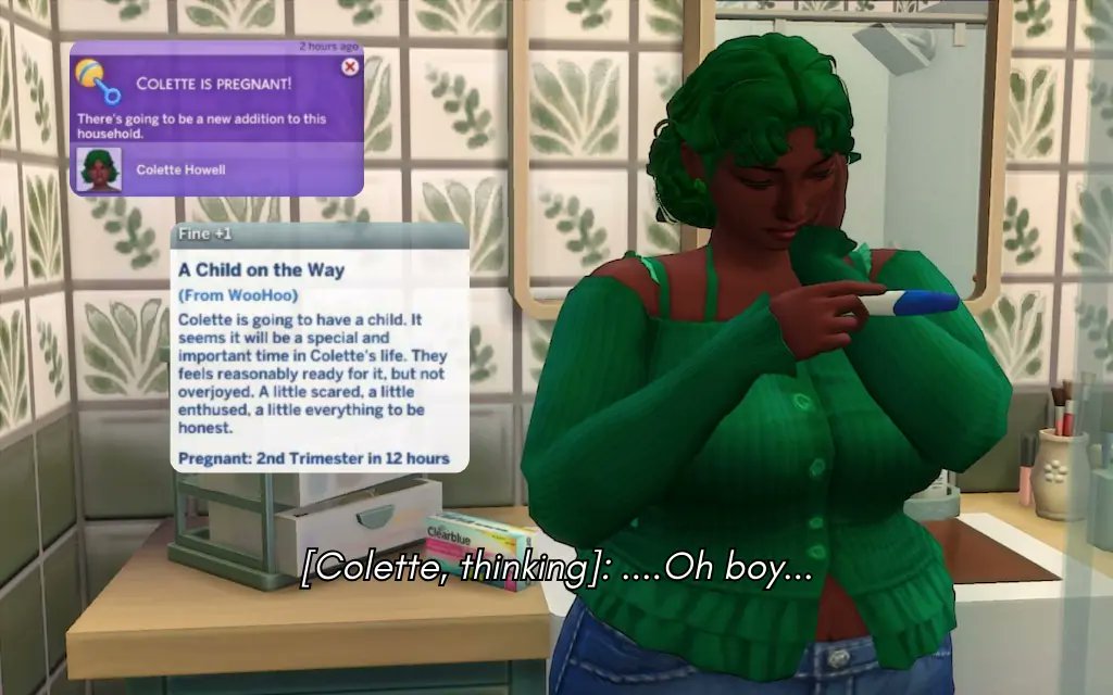 SomeOtherSimmer's tweet photo. 🌱Little Seeds🌱
While Lou is at work and Bree id at school, Colette finds out they are pregnant again! They share the news with both when they get home, and thankfully they both take it well!
#veryveggielegacy #TheSims4 #simsstory https://t.co/Y7EHrDVFLw