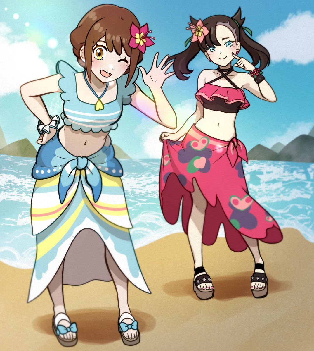 muis0802's tweet image. [reupload] a super fun commission I did last summer! ⛱️💕