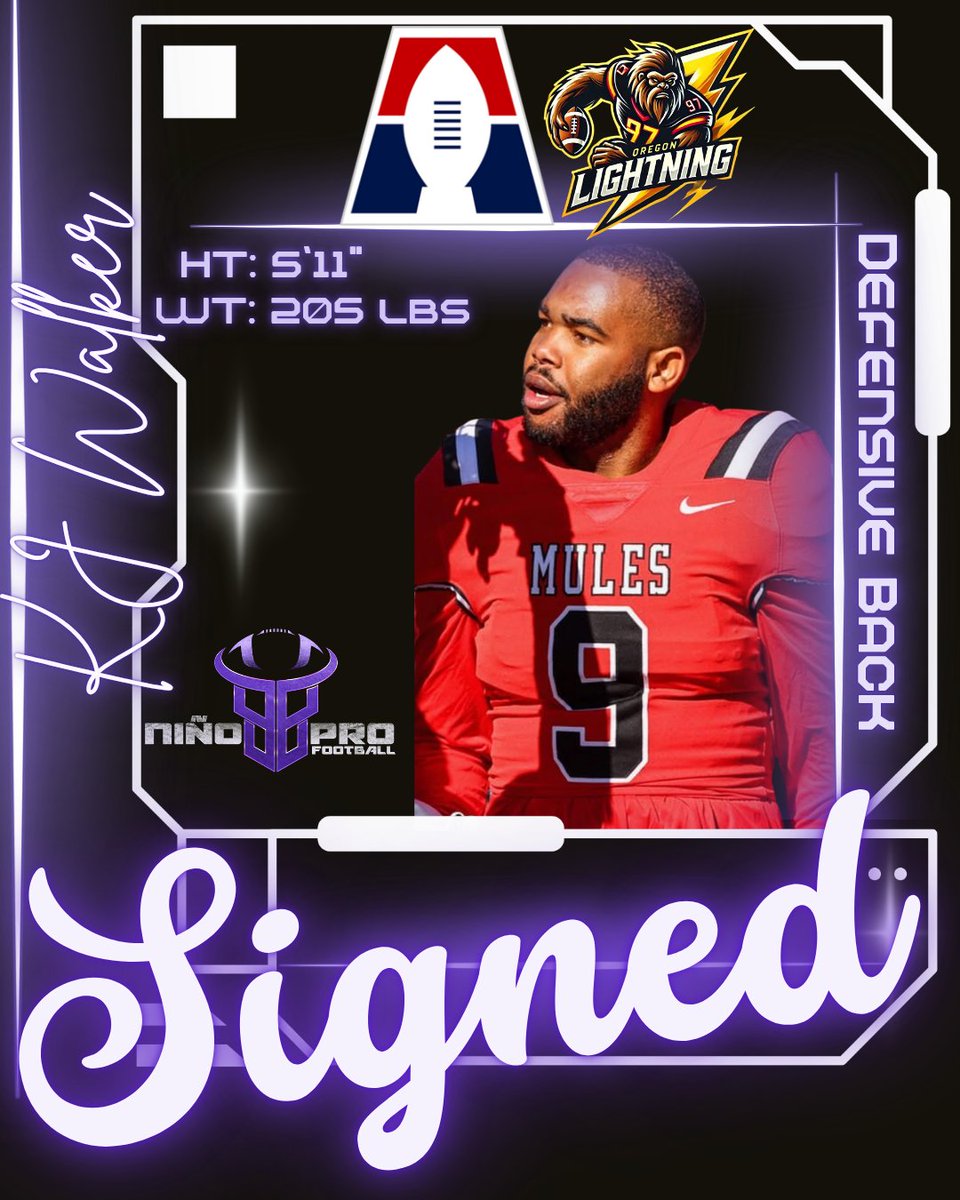 ninoprofootball's tweet image. We are excited to celebrate the signing of @ninoprofootball athlete, KJ Walker , and the @af1lightning of the @af1football ‼️ 

#NiñoProFootball #Football #ArenaFootball #AFL1