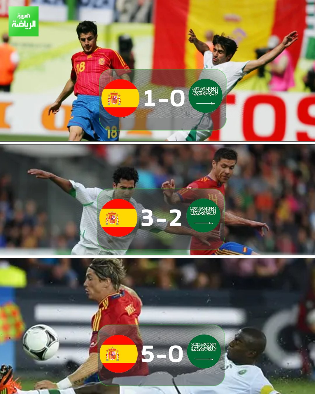 تاريخ مواجهات المنتخب السعودي أمام نظيره الإسباني في كأس العالم 2026. 2006. فازت إسبانيا على السعودية بهدف دون رد في مونديال 2006. 2010. فازت إسبانيا على السعودية بثلاثة أهداف مقابل هدفين في مباراة ودية. 2012. فازت إسبانيا على السعودية بخمسة أهداف دون رد في مباراة ودية 