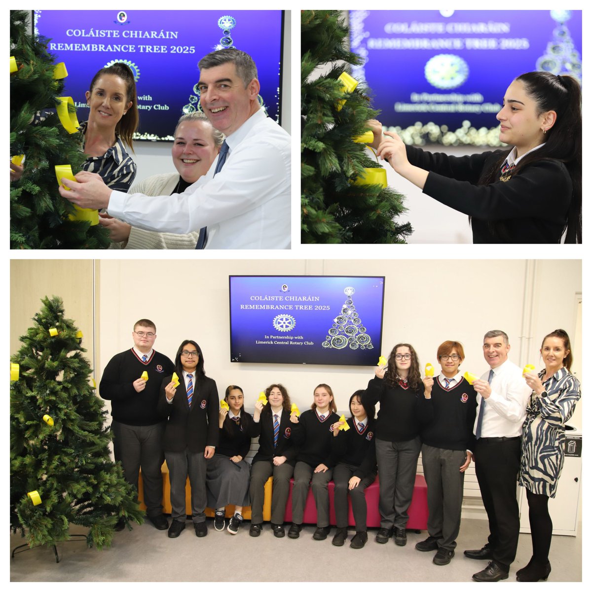 colaiste's tweet image. Coláiste Chiaráin is proud to partner with  Limerick Central Rotary for this year’s Remembrance Tree Project. 

Our school Remembrance Tree gives students and staff a space to remember loved ones, alongside the main community tree in Limerick Castletroy Town Centre this December.