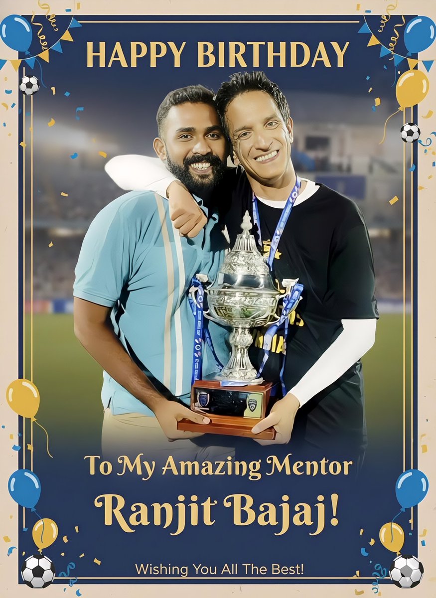 ShyampaulM's tweet photo. Happiest Birthday to my mentor 🙌🔥
Blessed to have you in my life.
Your passion for Indian football pushes us all forward.
May Jesus continue to guide and bless you abundantly.
“The Lord make His face shine upon you.” – Numbers 6:25
@THE_RanjitBajaj @minervapunjabfc @Hennasing https://t.co/8WSq5fRRVm