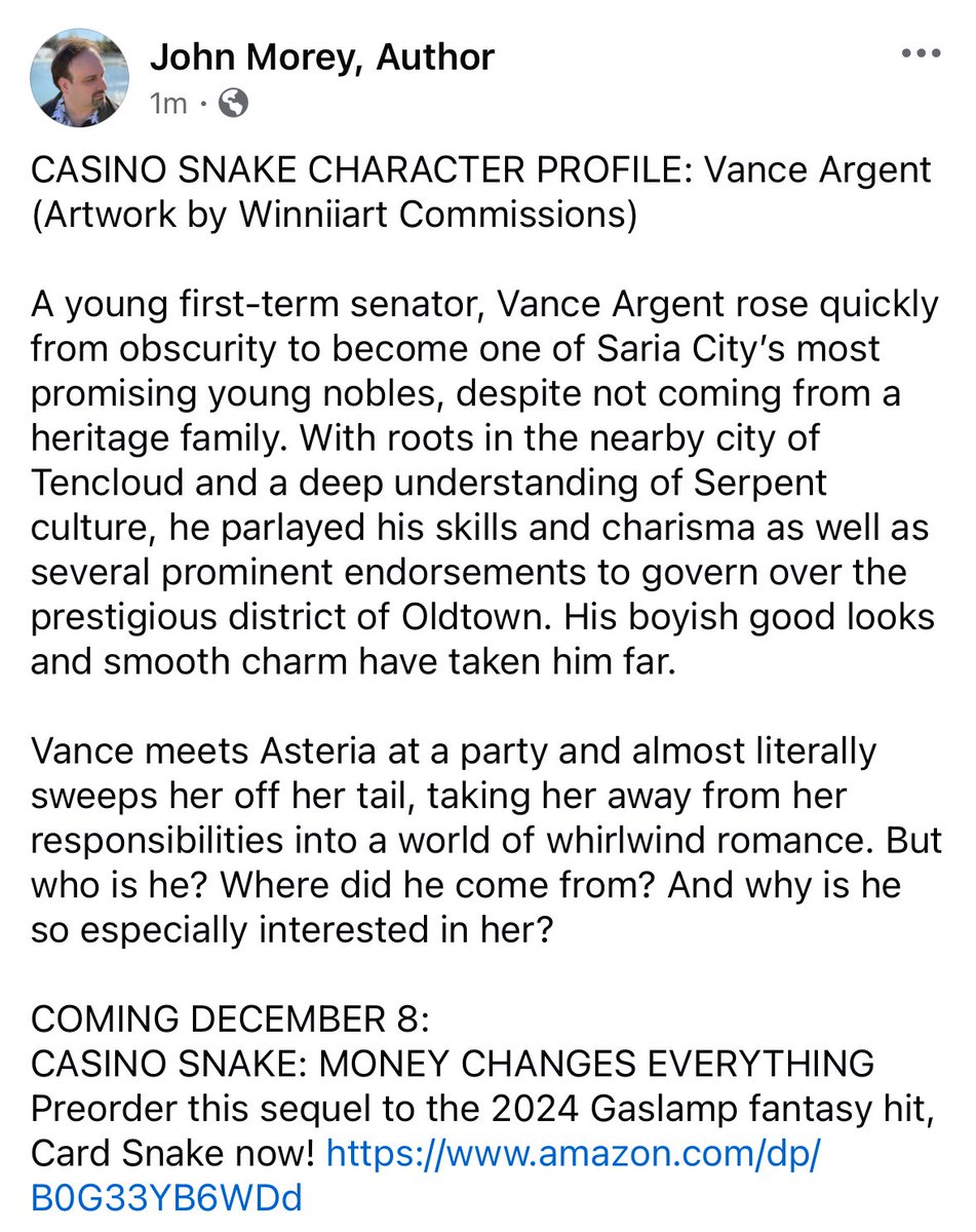 CASINO SNAKE CHARACTER PROFILE: VANCE ARGENT