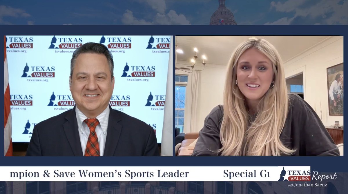 "The burden is being placed on young girls to speak about this, often times when they do, they're vilified."

Join us live now on #TexasValuesReport with special guest <a href="/Riley_Gaines_/">Riley Gaines</a> , 12x NCAA Champion &amp; Save Women’s Sports Leader, and host <a href="/jonathansaenzTX/">Jonathan Saenz</a>, President &amp; Attorney