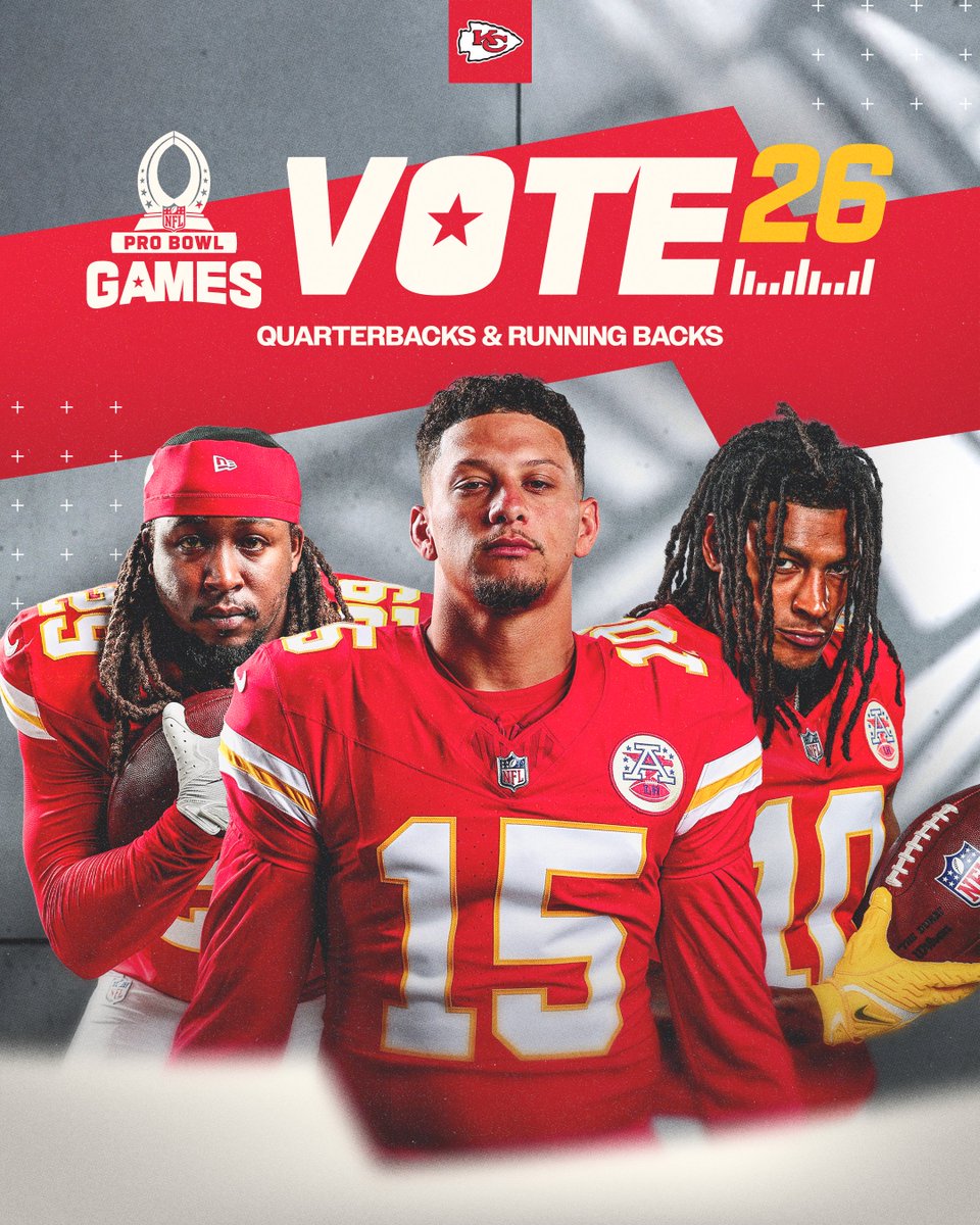 Our QB and his RBs. Cast your vote for them now 🔁

<a href="/PatrickMahomes/">Patrick Mahomes II</a> x #ProBowlVote 
<a href="/Kareemhunt7/">Kareemhunt3⃣</a> x #ProBowlVote
<a href="/isiah_pachecoRB/">Isiah Pacheco</a> x #ProBowlVote