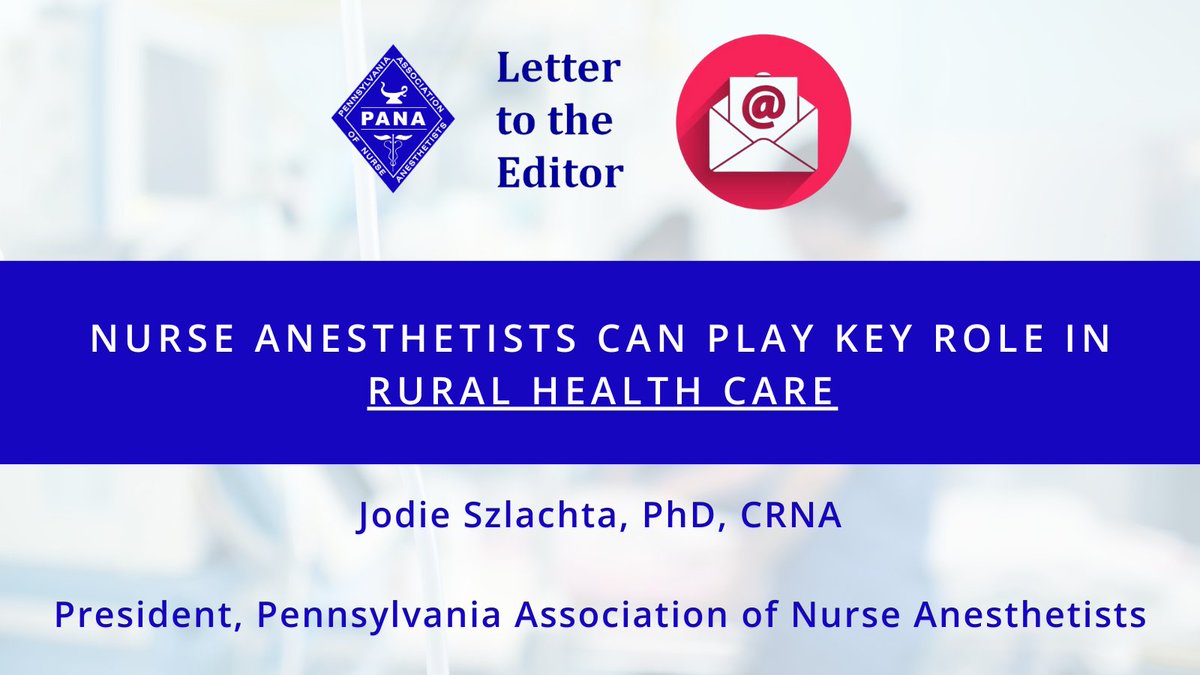 #DYK over 80% of anesthesia providers in rural PA counties are #CRNAs? CRNAs ensure timely surgical, obstetric &amp; pain care for rural communities.

📖Read more via @readingeagle: bit.ly/CRNA-Rural
#CRNAinPA #RuralHealth #AccessToCare