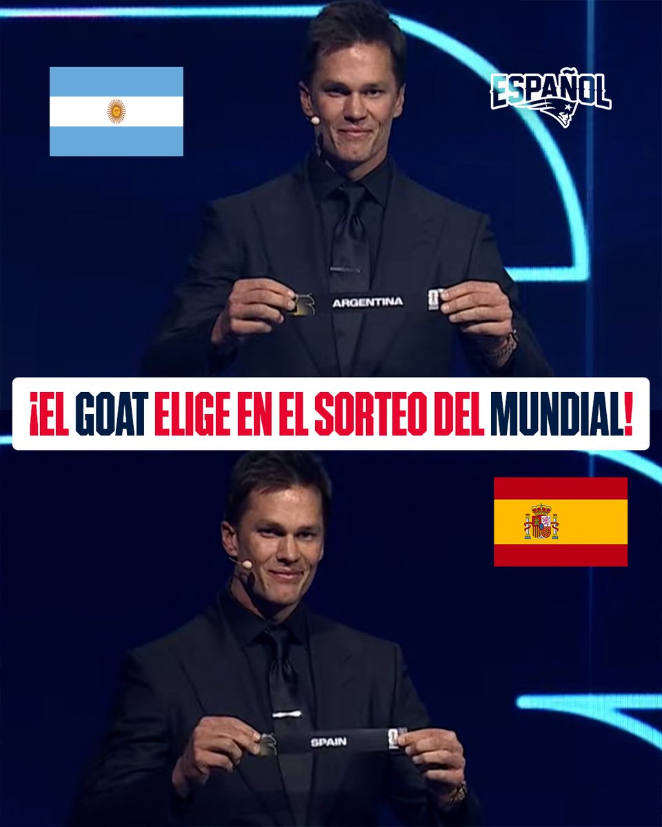 ¡Tom Brady selecciona los grupos de Argentina y España en el sorteo de la Copa de Mundo! 🐐⚽️

Buena suerte a los equipos que compiten. 🤞🏆

📸 : Telemundo Deportes
