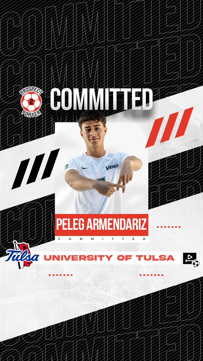 Congratulations to client Peleg Armendariz on his commitment to NCAA D1 program <a href="/TulsaMSoccer/">Tulsa Men's Soccer</a> 

Peleg is a D1 transfer who received 1st Team All-Horizon League honors this past season 

Interested? Contact us! 👇

Cell / WhatsApp: 
+13146865178 

Email: Prospect2Player@gmail.com