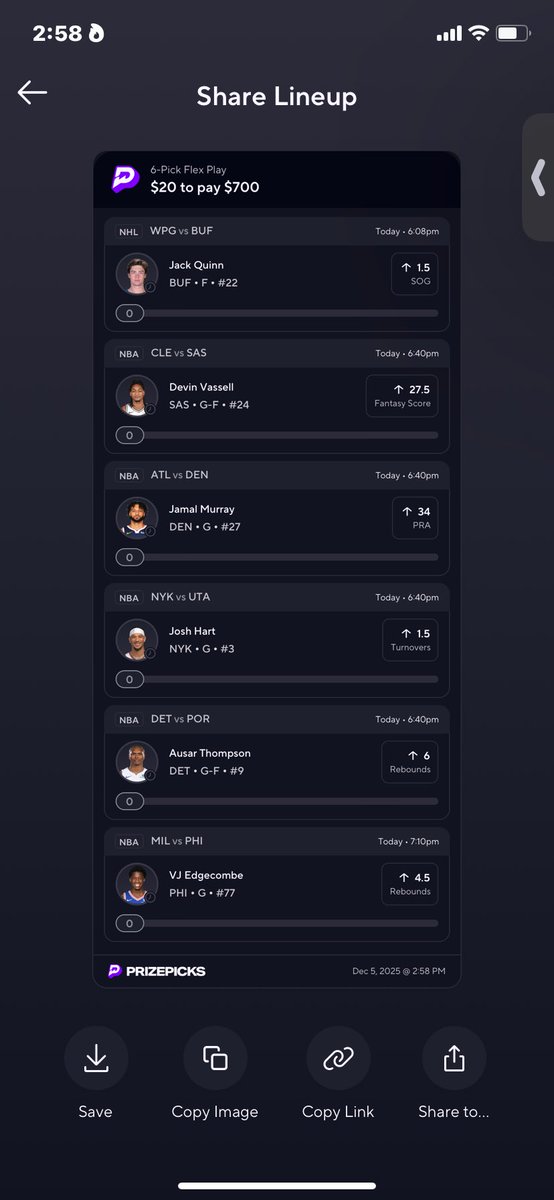 NfmPicks's tweet photo. NBA FLEX FRIDAY PLAY LETS GET PAID 
✅🧙🏾
#PrizePicks #NBA #prizepicksnba https://t.co/AhihPP1xTk