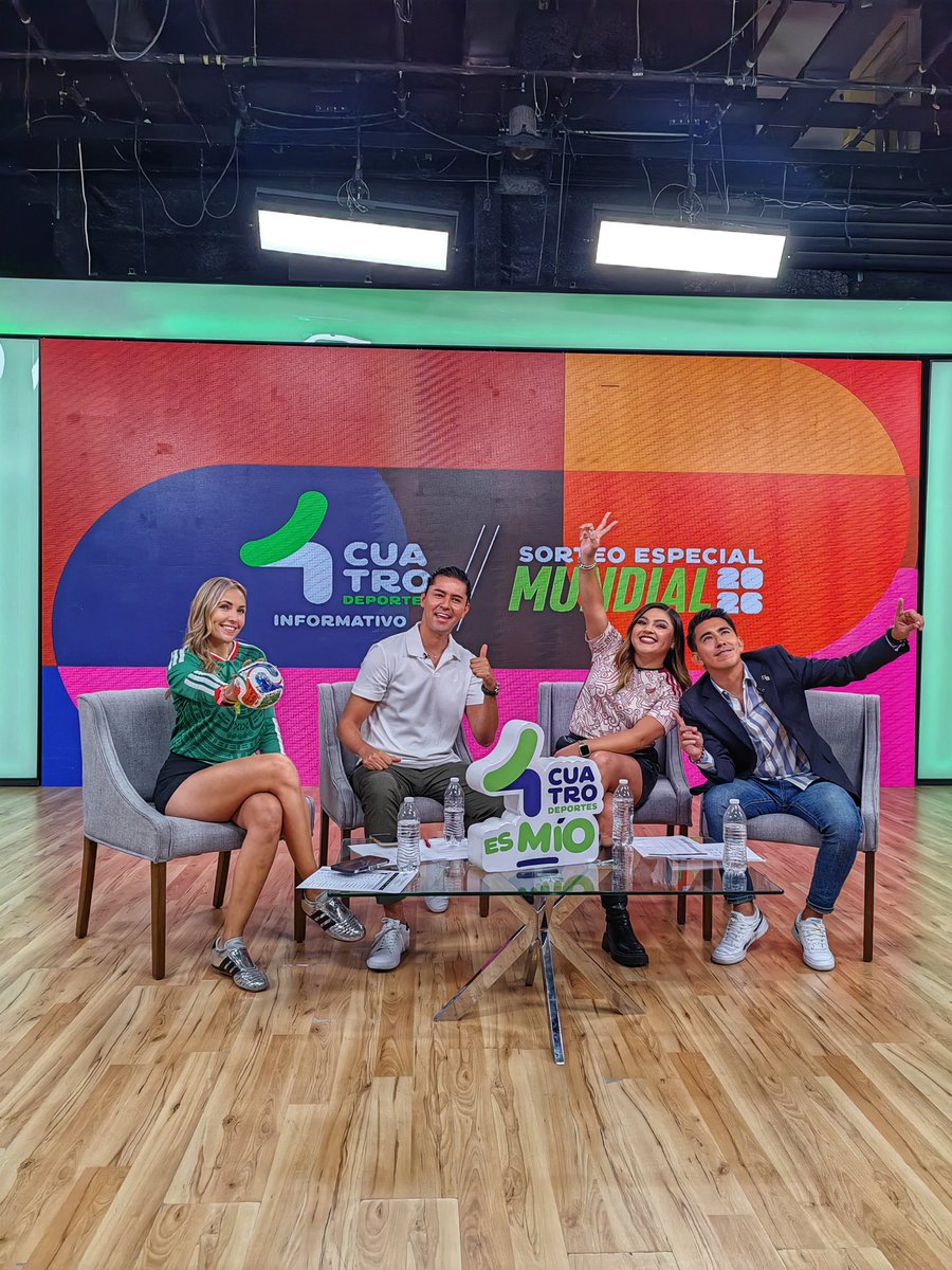 marcos_llamas's tweet photo. #DetrásDeCámaras 🎥 #4DeportesInformativo especial con el análisis y todos los detalles del #SorteoMundial2026 ⚽

@chantall_torres @EdgarDeschamps3
@ferlopezll  
@betobarragan8 

#México 🇲🇽
#4Deportes 📡
#FIFA 🏆
#TVCUATRO https://t.co/o2IWOVojA8