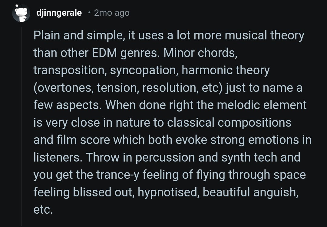 I'll take trance over ghetto rap a thousand times over.  Why is trance special?