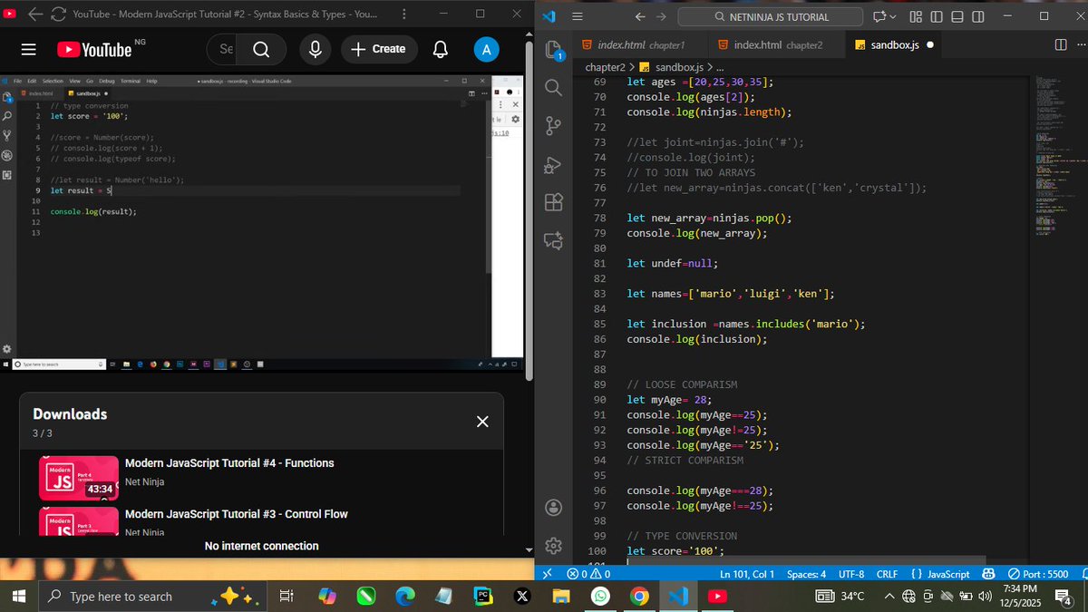 code_with_nynja's tweet image. Started learning JavaScript today
started with data types and basic syntax