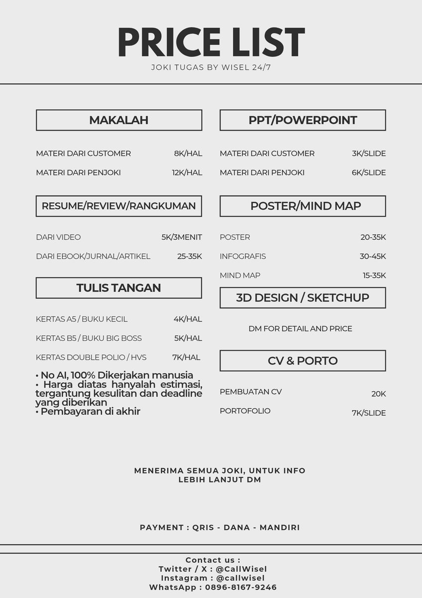 CallWisel's tweet image. OPENNN YAAA!!!
PUSING TUGAS KALIAN BANYAK BANGETTT??!? SERAHIN KE WISEL AJAA! MURAHH LOHHH!!(⁠≧⁠▽⁠≦⁠) #zonauang