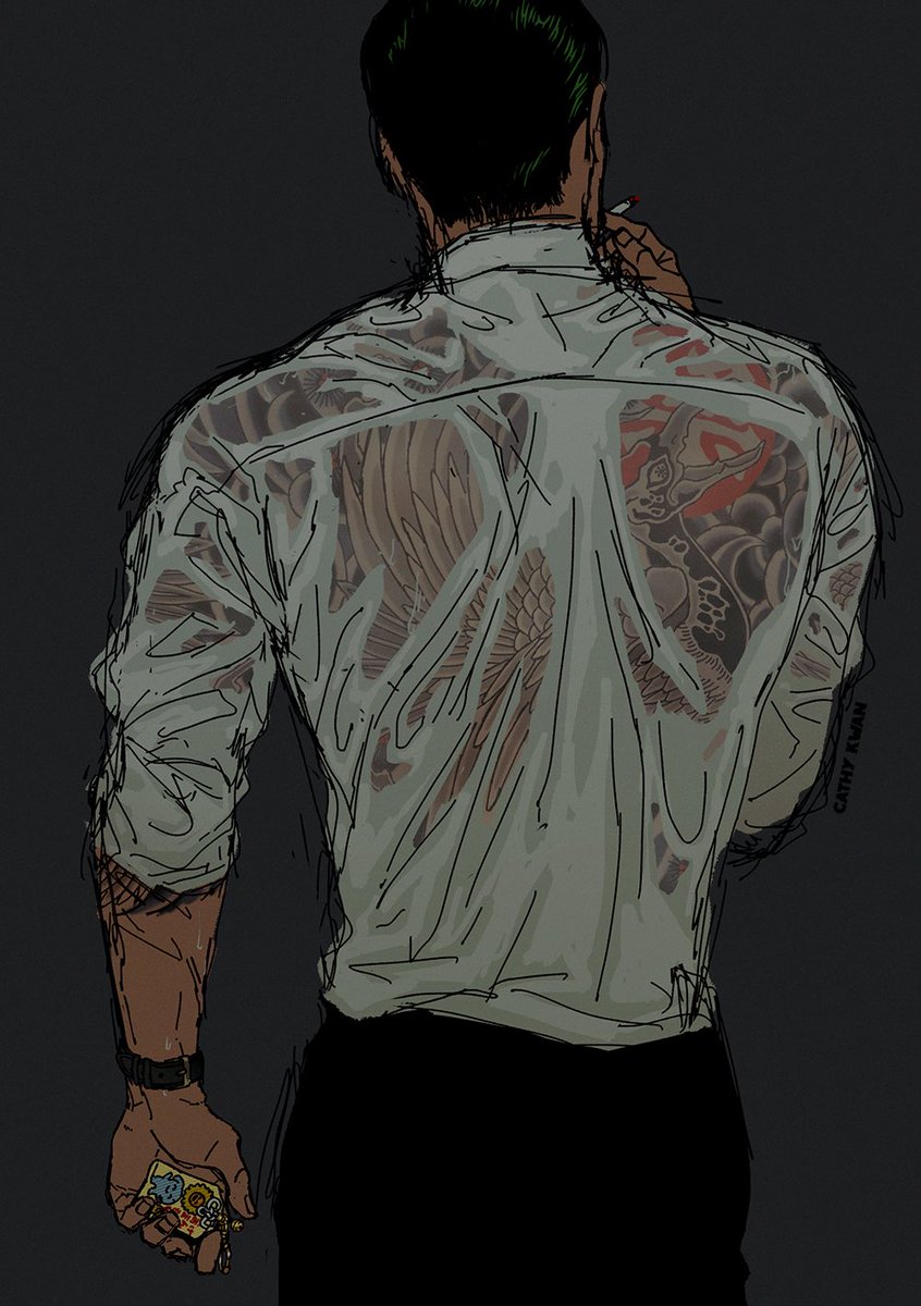 HAD TO DRAW HIS TATTOO 🚬☔️

#成田狂児