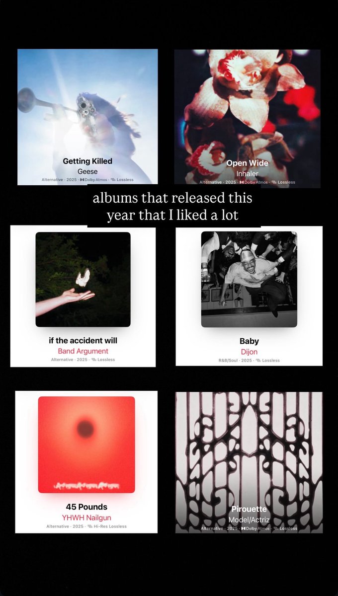 BenchesBuzz's tweet photo. Evan sharing his favorite albums of 2025 on his Instagram story :) https://t.co/KwXKESKBDW