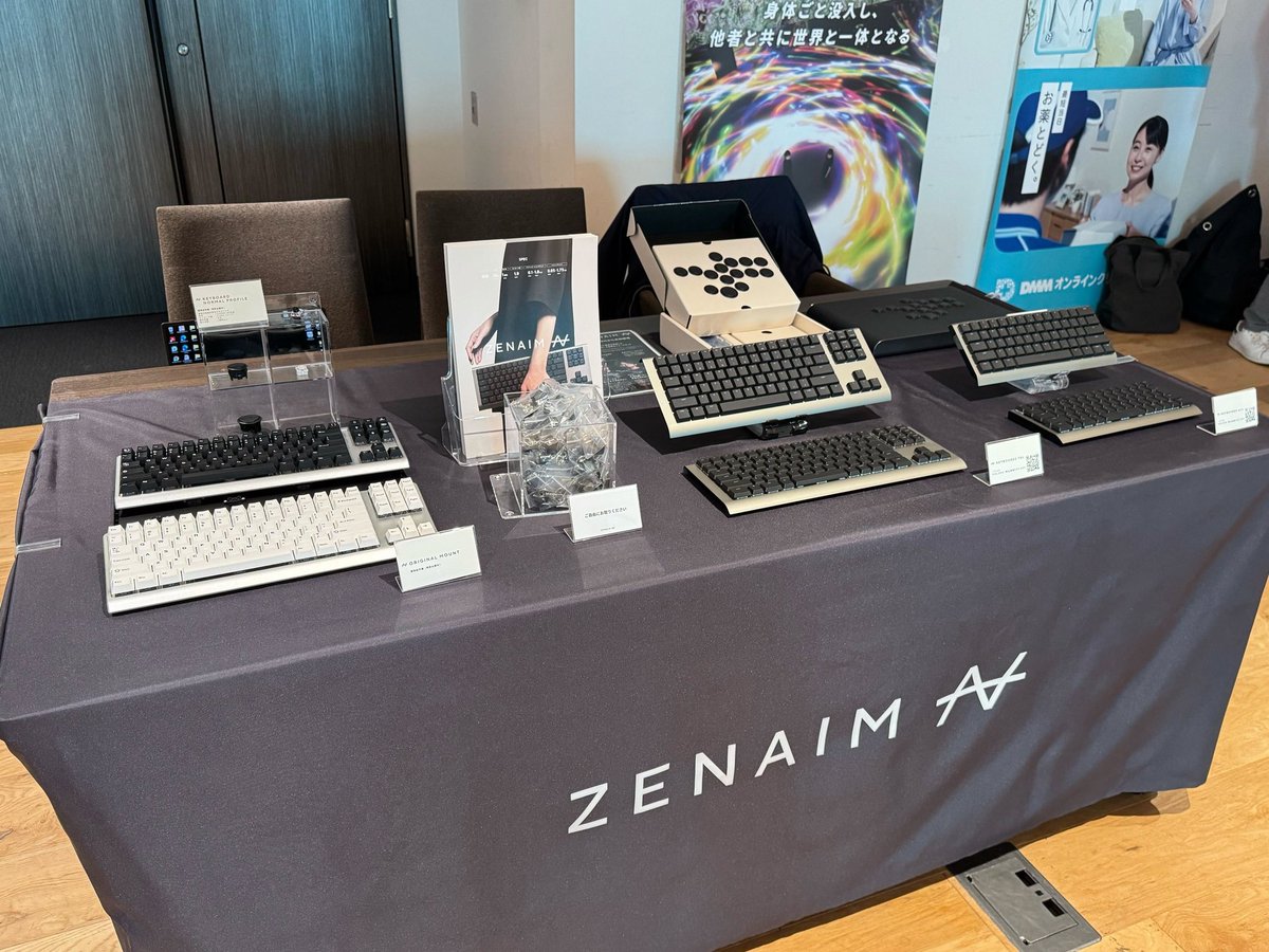 ZENAIM_GLOBAL's tweet photo. ♻️ Throwback ZENAIM

We joined a keyboard exhibition in Japan, showcasing ZENAIM products.

Including keyboards, arcade controllers,
and even prototype builds currently in development.

#ZENAIM #WELLGAMING https://t.co/1sTG5w2vSV