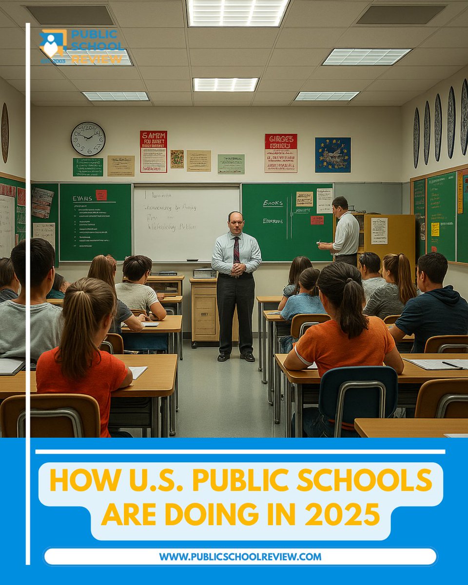 📊 U.S. public schools in 2025 face enrollment shifts, learning gaps &amp; AI adoption, but student/parent satisfaction rises. Key trends &amp; insights for parents: publicschoolreview.com/blog/how-us-pu…

#PublicSchools2025 #EducationTrends #StudentSuccess