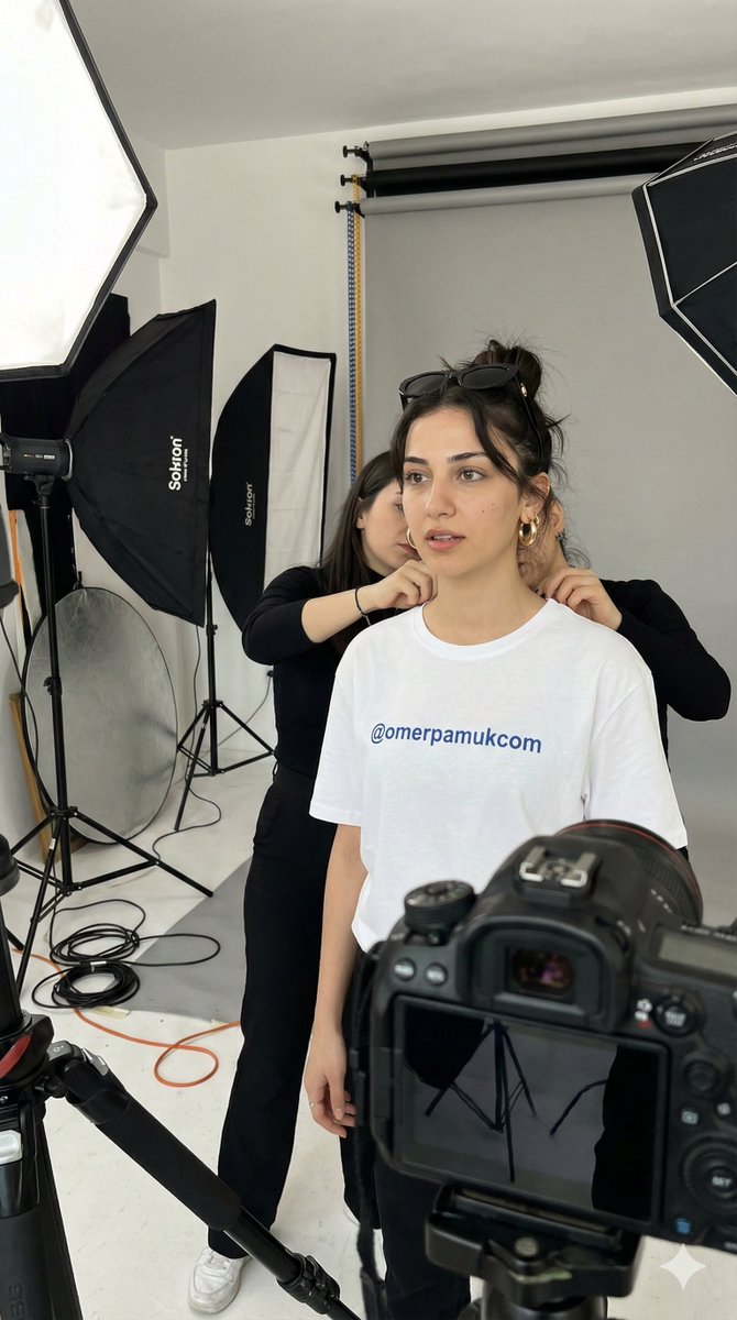 bu görseller tamamen yapay zekayla üretildi
5-10 sene sonrayı hayal edemiyorum müthiş bir seviyeye gelicek gibi

işinize yararsa, işte prompt;

{
  "subject": {
    "description": "A young Turkish woman during a professional photoshoot, being styled and posed by a female