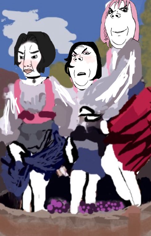 Marcus_cel's tweet photo. “Ew get away from us! We will never crush you with our feet, Grapechud!”

“…Graped by reality again…” https://t.co/Hz4n37Qzhu