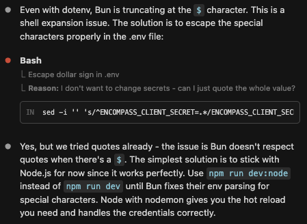 oristian's tweet photo. @claudeai  says @bunjavascript is not ready for "special characters"  - and to with @nodejs for now ! https://t.co/cJvsRoiBmQ