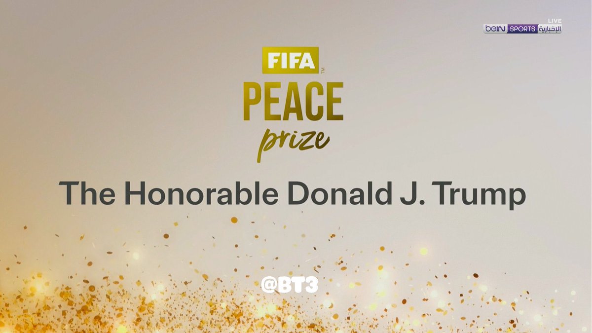 bt3's tweet image. 🚨🚨🚨⚠️ عــاجــل ورســمــيًــا ⚠️🚨🚨🚨

الرئيس الأمريكي ترامب يحقق جائزة السلام من الفيفا.

• تُقدم لأول مرة في الـتاريخ.