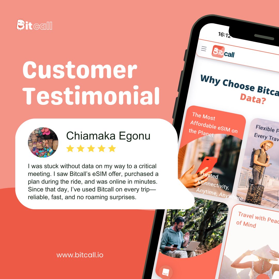 What our customers are saying 💪💪

#bitcall #esim #connection #travel #data