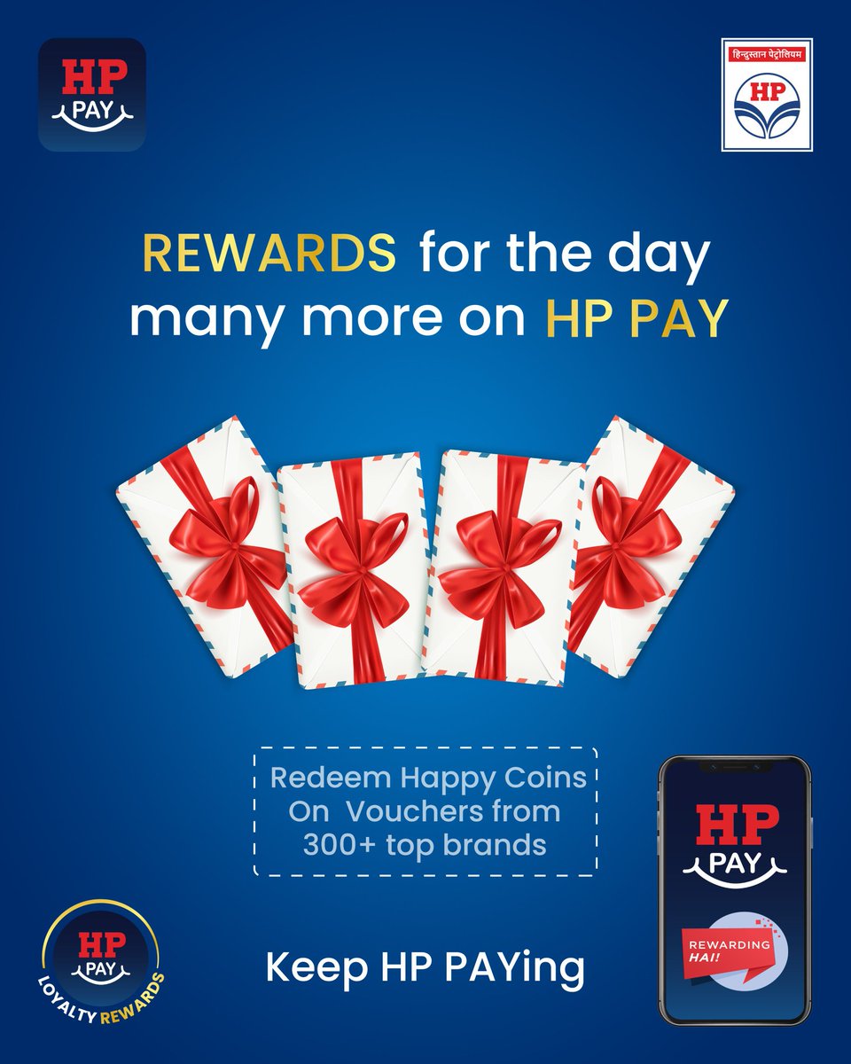 hpcl_Siliguri's tweet image. 𝗥𝗲𝗱𝗲𝗲𝗺 𝘆𝗼𝘂𝗿 𝗛𝗮𝗽𝗽𝘆 𝗖𝗼𝗶𝗻𝘀 𝗳𝗼𝗿 𝗱𝗶𝘀𝗰𝗼𝘂𝗻𝘁𝘀 𝗮𝗰𝗿𝗼𝘀𝘀 𝟯𝟬𝟬+ 𝗯𝗿𝗮𝗻𝗱𝘀 - 𝗳𝗮𝘀𝗵𝗶𝗼𝗻, 𝘁𝗿𝗮𝘃𝗲𝗹, 𝗱𝗶𝗻𝗶𝗻𝗴 &amp;amp; 𝗺𝗼𝗿𝗲!

Pay with HP PAY &amp;amp; earn Happy Coins as instant cashback (T&amp;amp;C apply).

#HPRetail #MeraHPPump #CashBack #HPPay #Power95