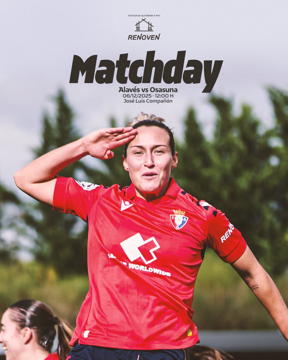 MATCHDAY 

❤️‍🔥Hoy es día de partido para #OsasunaFem.  

Gogor, neskak!

#AlavésOsasunaFem