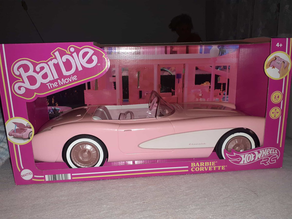 FJansky's tweet image. My new Barbie RC Car From movie Barbie The Movie 2023 #Barbie #BarbieTheMovie #BarbieMovie #Barbie2023 #Movie #moviecars #Chevrolet #Corvette #Pink #BarbieCollector #Barbiecollection #movieBarbie @Barbie