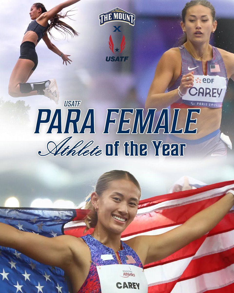 Annie Carey has been named the Toyota Para Female Athlete of the Year ! ! !

In her first World Para Athletics Championships, Annie left New Delhi with a world record, two American records, and two medals ! ! !

Congratulations Carey ! ! ! !

#GoMount