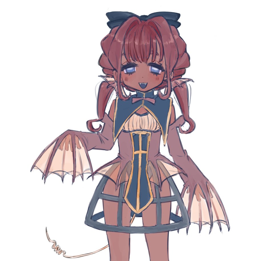yotsubataakun's tweet photo. going with a bow #uncreative i also gave her a vamp squid filament as a tail https://t.co/UFU8EZM0iI