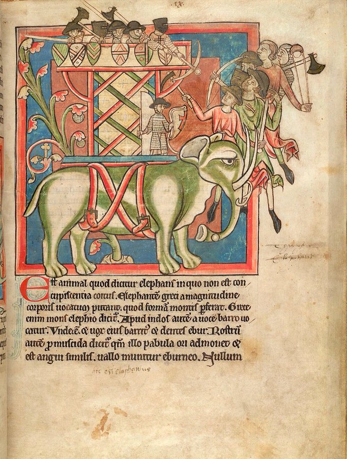 red_loeb's tweet photo. Time for this elephant to rest after a hard week
#ElephantonFriday
BL Harley 4751; Bestiary; 13th century; England, S; f. 8r
@BLMedieval https://t.co/DlPx0zpJwW