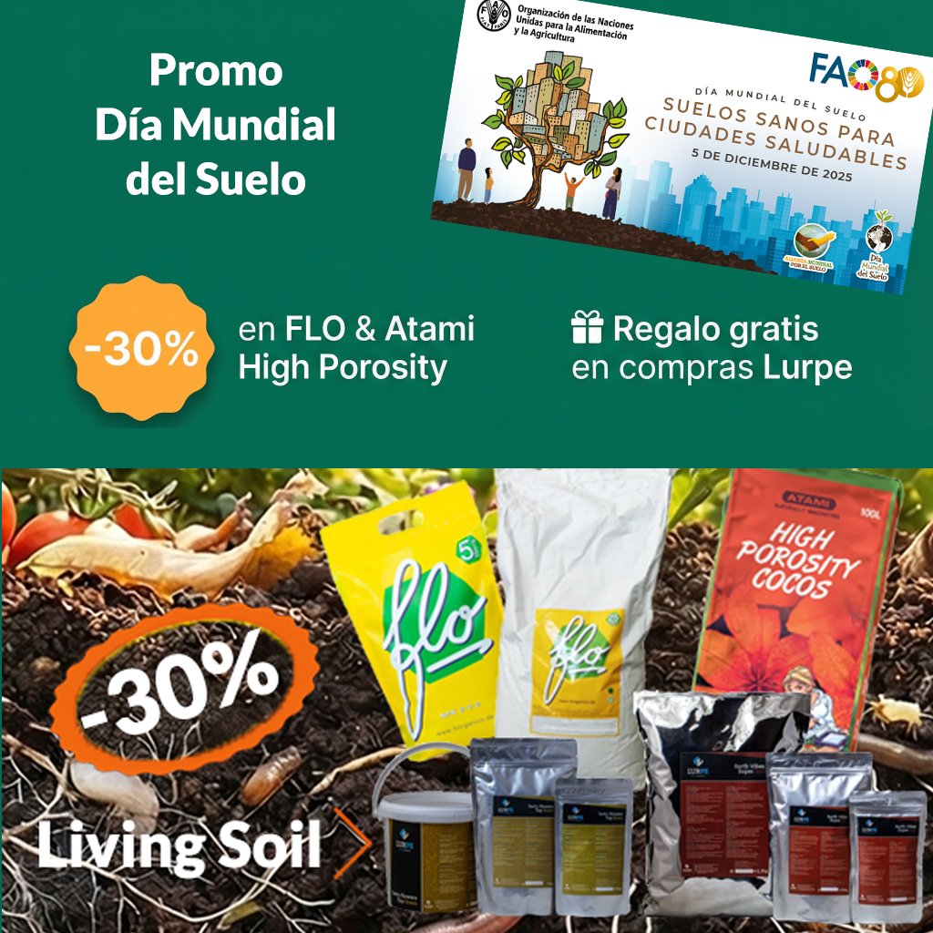 ServoVendi's tweet photo. 🌍 Día Mundial del Suelo hoy 5.12.
Suelos vivos para cultivos sanos.
🔥 –30% en FLO &amp; Atami High Porosity
🎁 Regalo gratis en compras Lurpe
Solo hasta fin de existencias. 🌱 https://t.co/HV9SqbSaDq