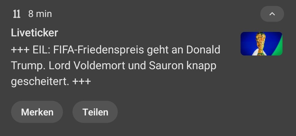 Extrem korrupter Verband verleiht extrem korruptem Präsidenten einen eigens für ihn ausgedachten „Friedenspreis“. Es wird wirklich jeden Tag noch ein bisschen dümmer.