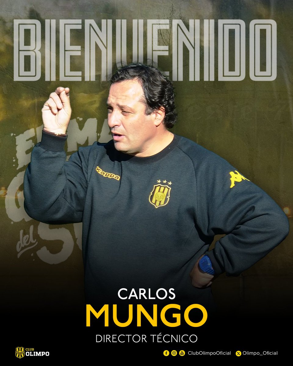 🆕 ¡𝐇𝐀𝐘 𝐃𝐓!

👔 Carlos María Mungo, será nuestro Director Técnico en la próximo temporada.

🔙 Carlitos, regresa al club luego de 10 años, ya tuvo un ciclo de 3 años en Juveniles de AFA.

✨ ¡Bienvenido y el mayor de los éxitos en el Más Grande del Sur Argentino!

💛🖤