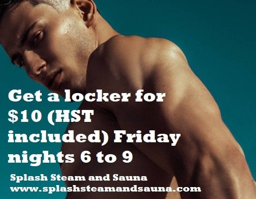 splashtoronto's tweet photo. Our famous (okay, infamous) Friday night Locker Special keeps the boys coming! From 6 to 9 p.m. every Friday, get a locker for only $10 (HST included ... please note, we are CASH ONLY). We're at 1610 Dundas St. W. , Toronto. Check us out at https://t.co/ifoUDdHZgw ... https://t.co/hVnxYZogVr