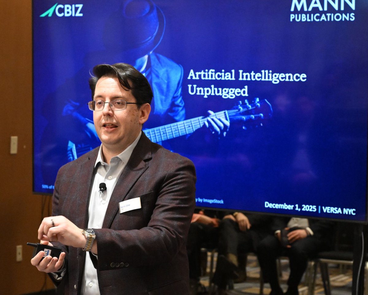 cbz's tweet image. CBIZ recently sponsored @Mann_Pub's “Artificial Intelligence Unplugged”. It was an insightful event full of discussion focused on AI's transformative impact on the #ConsumerGoods and #RealEstate industries. 
 #ArtificialIntelligence #IndustryLeaders