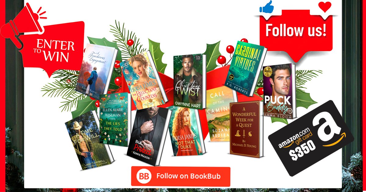 book_throne's tweet image. 📚🎉 BOOKBUB FOLLOWERS GIVEAWAY! 🎁
We're gifting ONE lucky reader a $350 Amazon Gift Card — and entering is EASY!
bookthrone.com/december-bookb…
Just follow our participating authors on BookBub and you’re in! 😍💳
#Giveaway #BookGiveaway #AmazonGiftCard #GiftCardGiveaway #ContestAlert