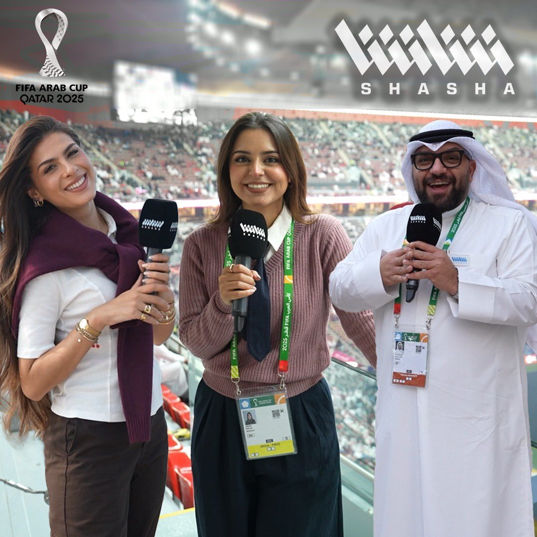 JBT_86's tweet photo. قناة شاشا تفوز بأفضل تغطية لبطولة كأس العرب،، ما شاء الله حضور في كل مكان بالدوحة واستوديو تحليلي رائع

مذيعين قريبين من القلب عبدالله الزيادة وشيرين ناجي وملاك .. 
شعلة نشاط تبارك الله
@ShashaVOD https://t.co/lWdcKAIOFE